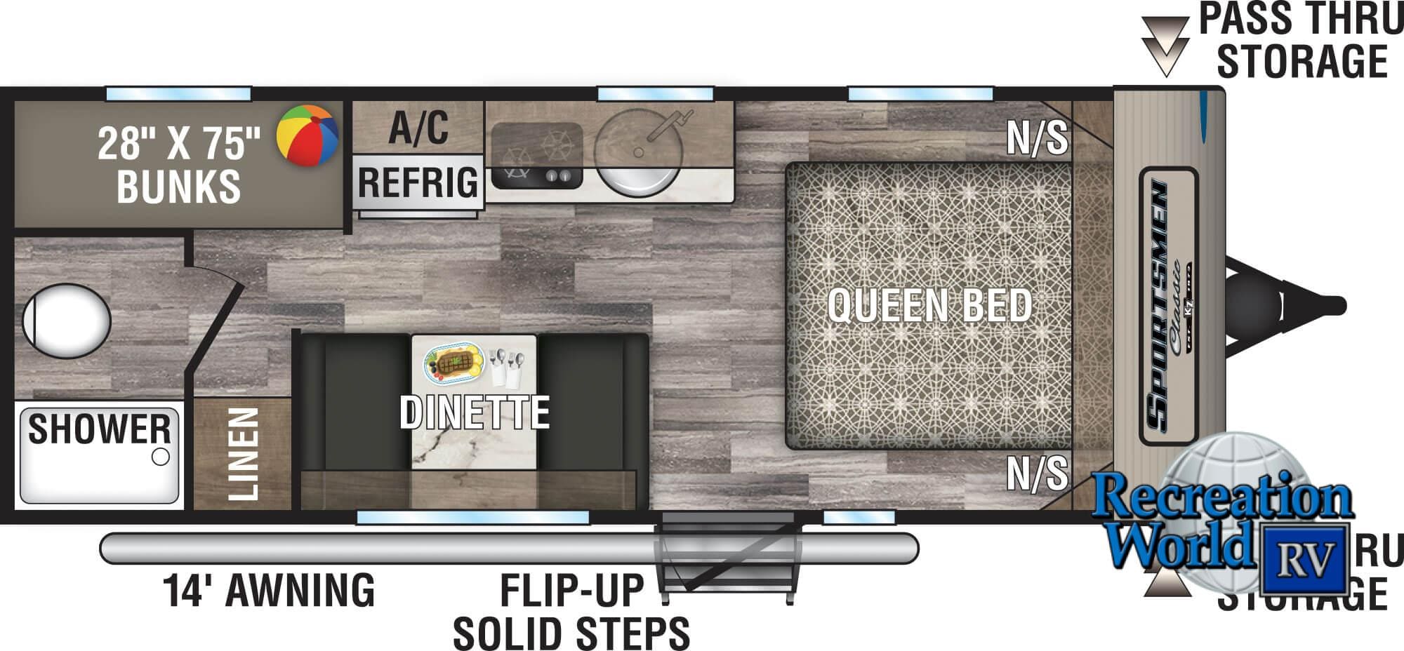 2020-KZ-RV-Sportsmen-Classic-190BH-Travel-Trailer-Floorplan